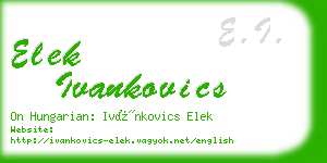 elek ivankovics business card